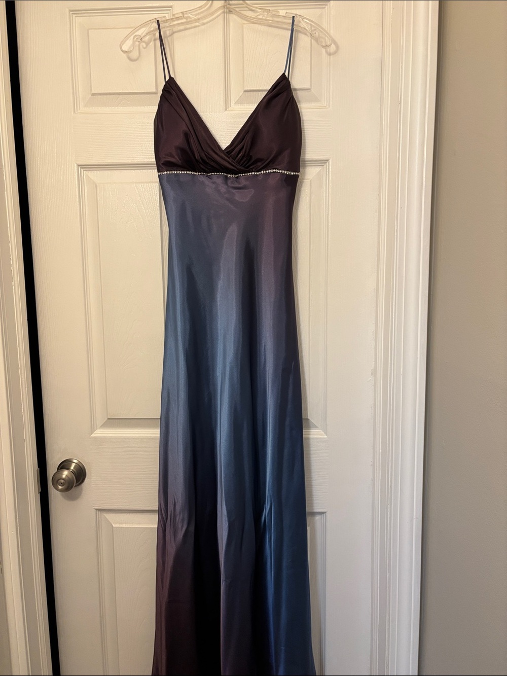 Satin Ombre Maxi dress - Blue to Purple